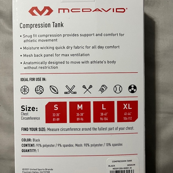 MCDAVID Black Sport Compression Tank - Picture 3 of 5